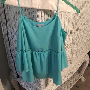 Turquoise off the shoulder top